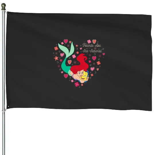 Disney The Little Mermaid Friends Are Sea-Sational Valentine House Flags