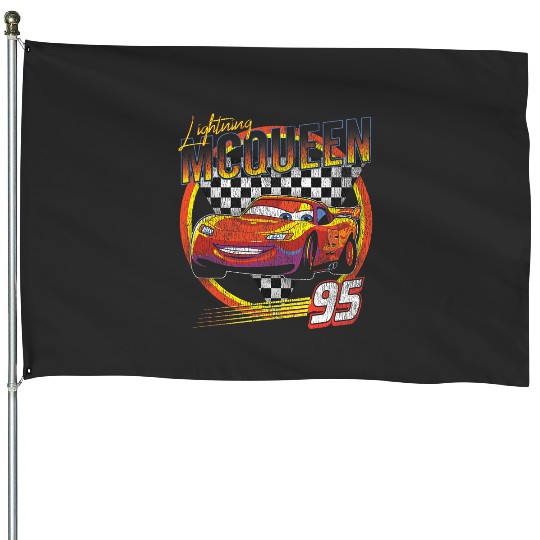 Discover Disney Pixars Cars Lightning McQueen Vintages Race House Flags