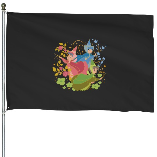 Disney Princess - Sleeping Beauty Flora Fauna Merryweather House Flags