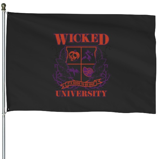 Disney Villains Wicked University Good To Be Bad Retro Logo House Flags
