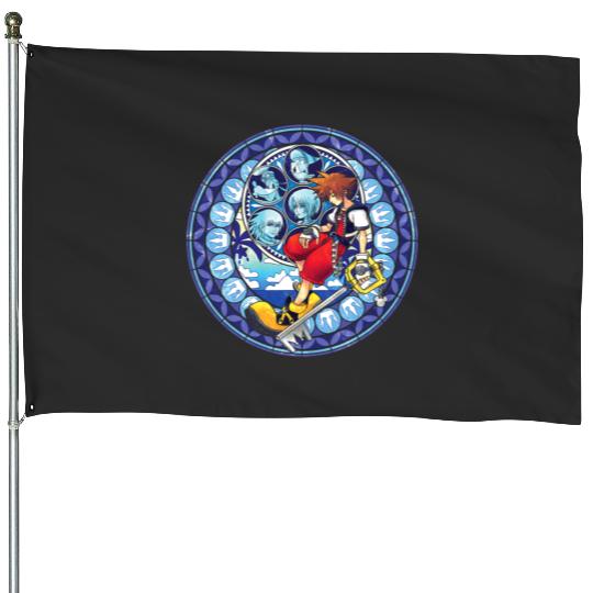 Disney Kingdom Hearts Sora Stained Glass House Flags