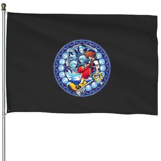 Disney Kingdom Hearts Sora Stained Glass House Flags