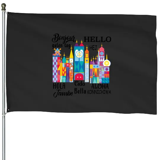 It's a Small World House Flags, Disney House Flags, Disney Small World, Many Languages House Flags