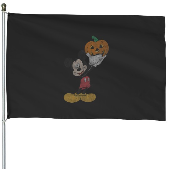 Discover Disney Mickey Mouse Halloween Pumpkin House Flags