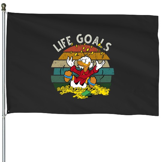 Retro Disney Ducktales Scrooge Goals McDuck Duck Tales Portrait  Vintage Style  Family Matching House Flags Cool Gift Ideas Men Women House Flags