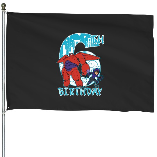 Disney Big Hero 6 Baymax Hiro 6th Birthday Graphic House Flags