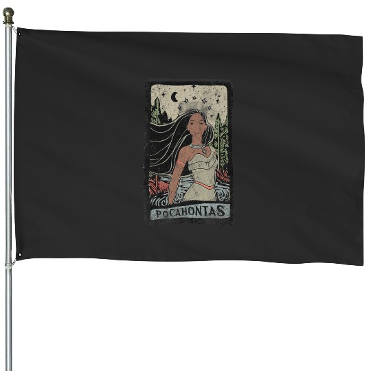 Disney Pocahontas Vintagess Portrait Style Graphic House Flags