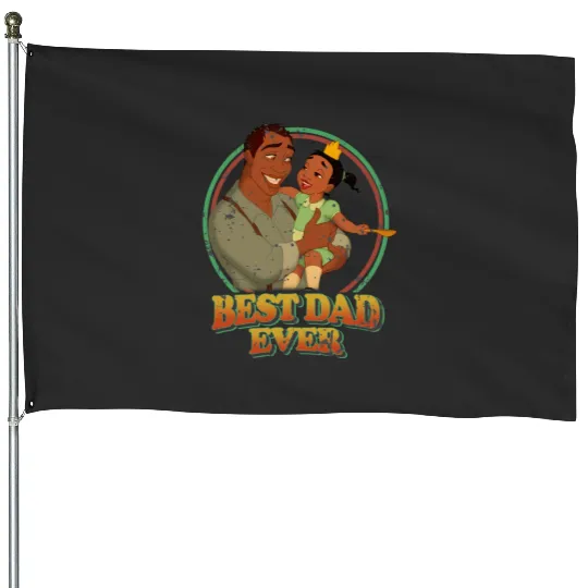 Retro James And Tiana Best Dad Ever Disney House Flags