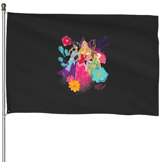 Disney Princess Jasmine Aurora and Tiana Strong at Heart House Flags
