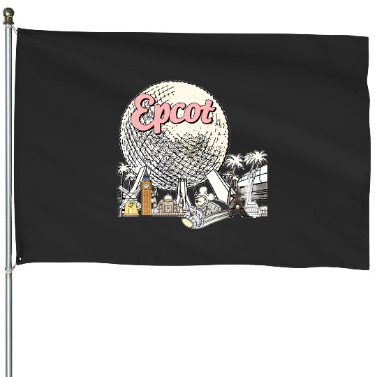 Disney Epcot  House Flags, Epcot World Tour House Flags, Epcot Center 1982 House Flags