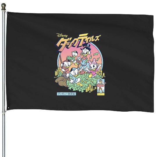 Disney DuckTales Japanese Logo Money Vault Shot Distressed House Flags