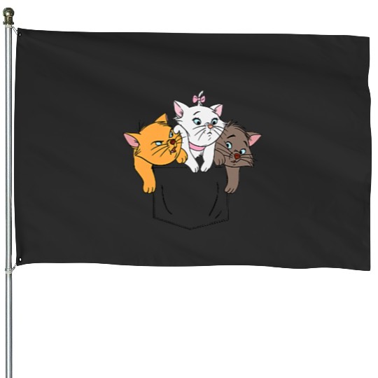 Disney The Aristocats Adorable Kittens Trio Faux Pocket Logo House Flags