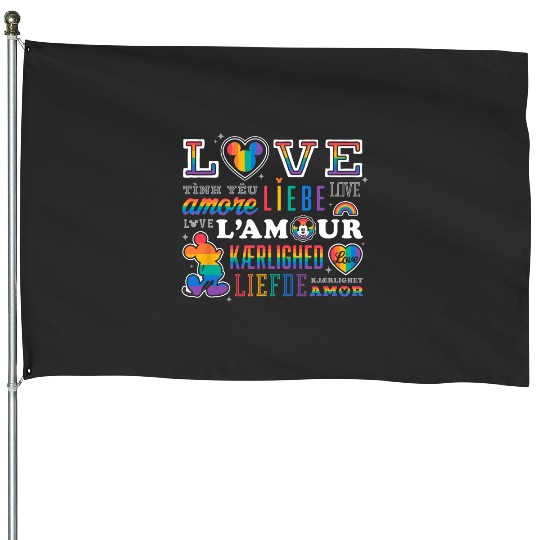 Discover Disney Mickey And Friends Pride Love In Different Languages House Flags