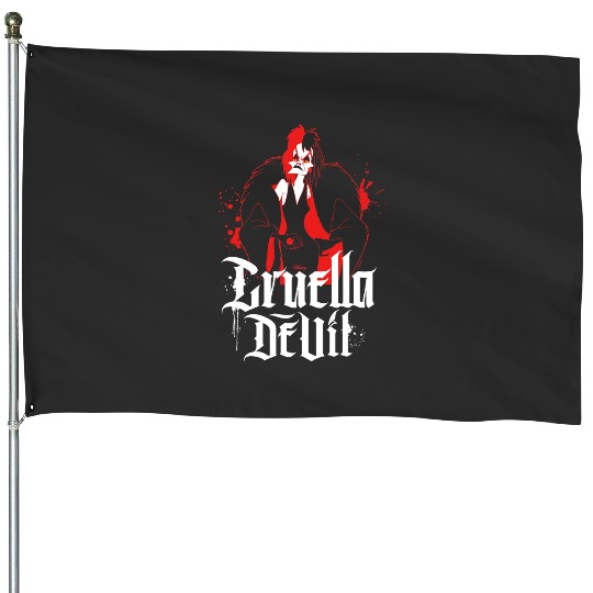 Disney Villains - Cruella De Vil Character Splatter House Flags