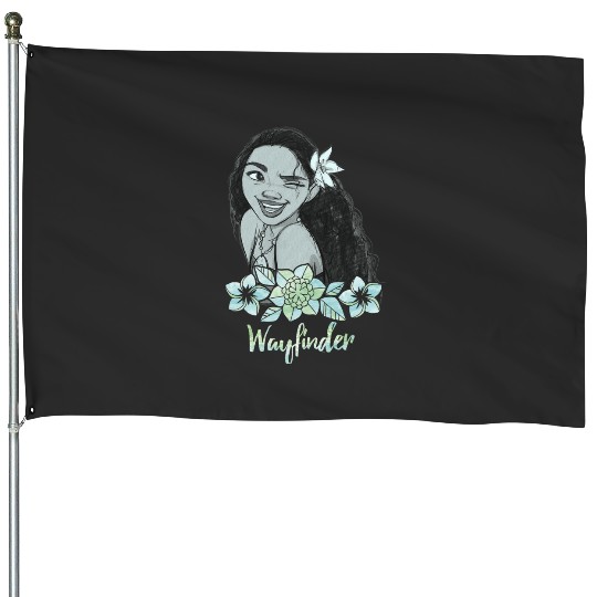 Discover Disney Moana Wayfinder Floral Wink Portrait House Flags