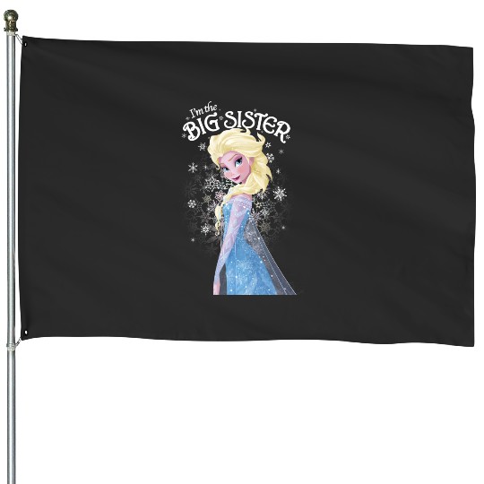 Discover Disney Frozen I'm The Big Sister Elsa Snowflakes Portrait House Flags
