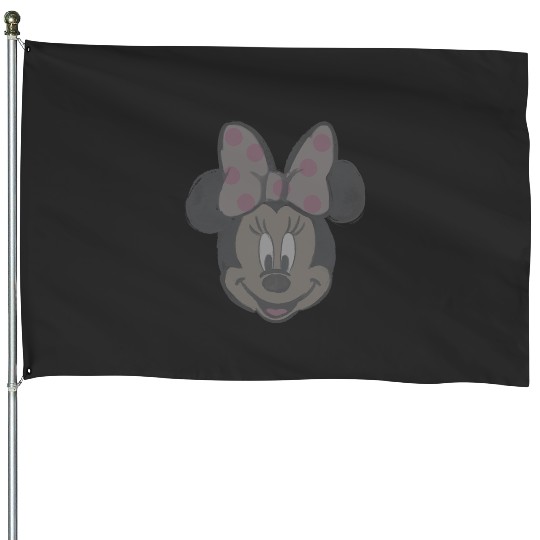 Disney Minnie Mouse  Cutie Pastel Polka Dot Sketch House Flags