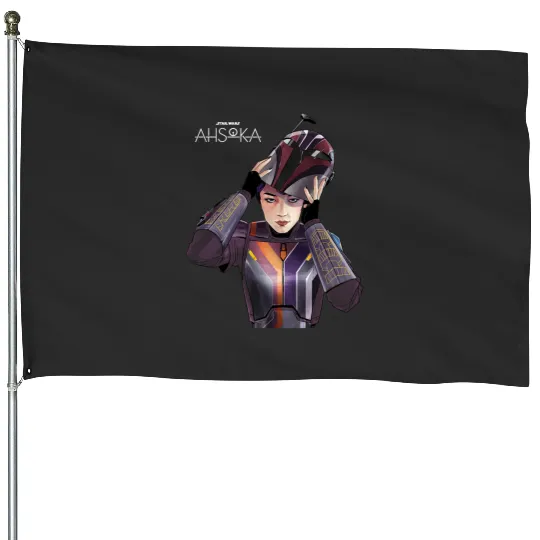 Star Wars Ahsoka Sabine Wren with Mandalorian Helmet Disney+ House Flags