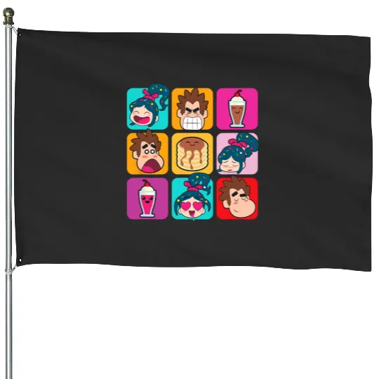 Disney Wreck-It Ralph Vanellope Ralph & Desserts Panels House Flags