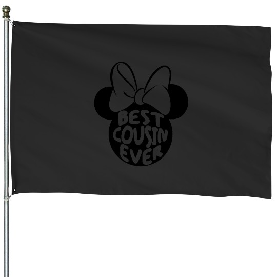 Disney Minnie Mouse Best Cousin Ever Big Chest Text Logo House Flags