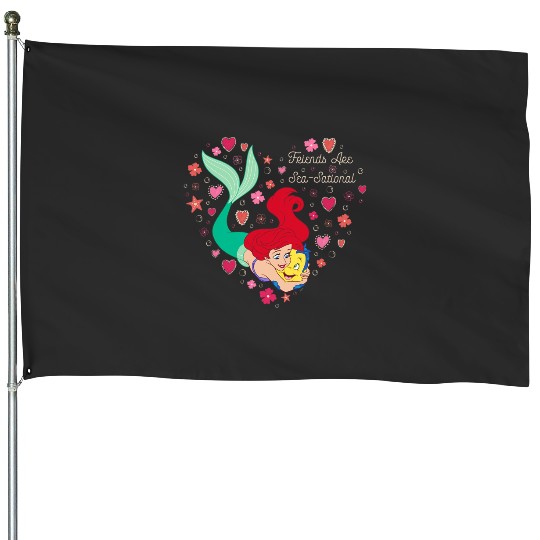 Disney The Little Mermaid Friends Are Sea-Sational Valentine House Flags