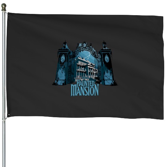 Disney Haunted Mansion Movie Gracey Manor Gates House Flags