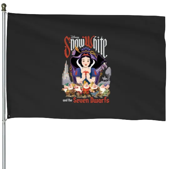 Retro Disney Snow White And The Seven Dwarfs House Flags, Disney Snow White House Flags
