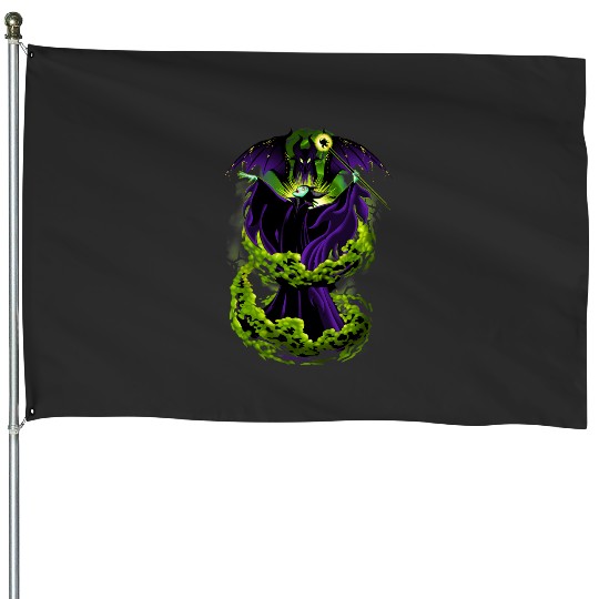 Disney Villains Maleficent Dragon Transformation House Flags