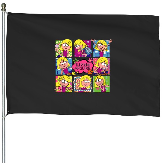 Disney Lizzy McGuire Multi Lizzie's Moods Big Chest Panels House Flags