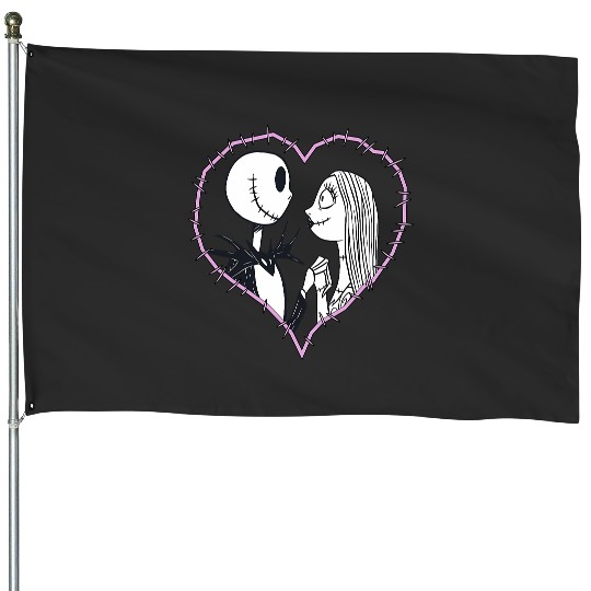 Disney The Nightmare Before Christmas Jack Sally Heart House Flags