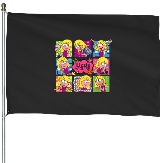 Disney Lizzy McGuire Multi Lizzie's Moods Big Chest Panels House Flags
