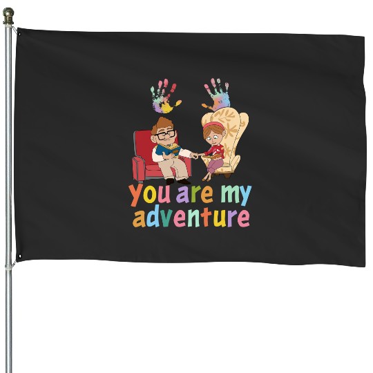Disney Movie You Are My Adventure House Flags, Disney Couple Carl and Ellie House Flags