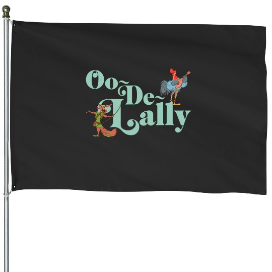 Disney Robin Hood Oo-De-Lally Iconic Quote Chest Text Logo House Flags