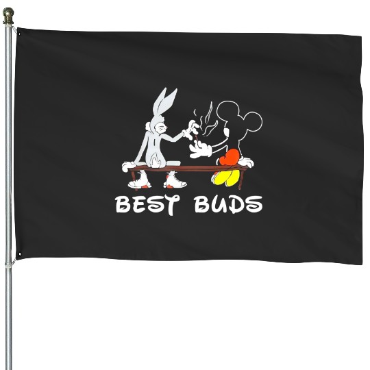 Best Buds Disney House Flags - Bugs Bunny & Mickey Mouse cotton House Flags, Graphic House Flags for men, women, Unisex,  Gifts