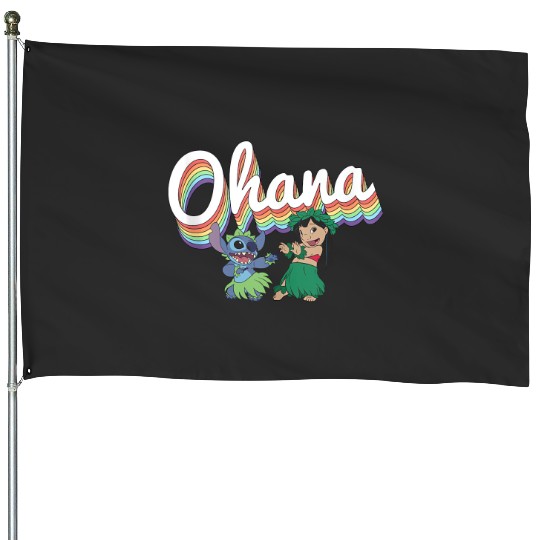 Disney Lilo & Stitch Pride Ohana Rainbow Tank Top House Flags