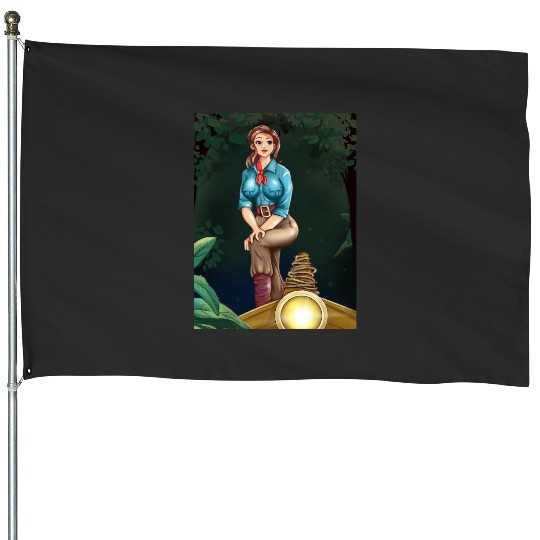 Lily Houghton Fictional Character Drawing from Disneys jungless Cruise Long House Flags