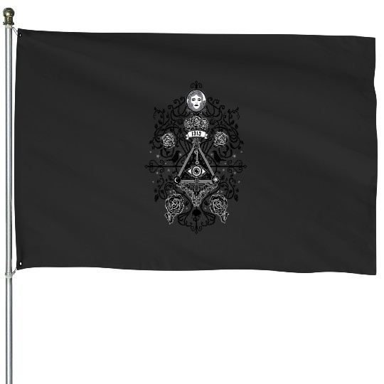 The Haunted Mansion 1313 Disneyland DR All Seeing Eye Symbol House Flags
