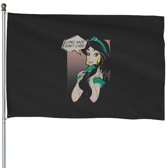 Disney Aladdin Jasmine Long Hair Dont Care Comic Portrait House Flags