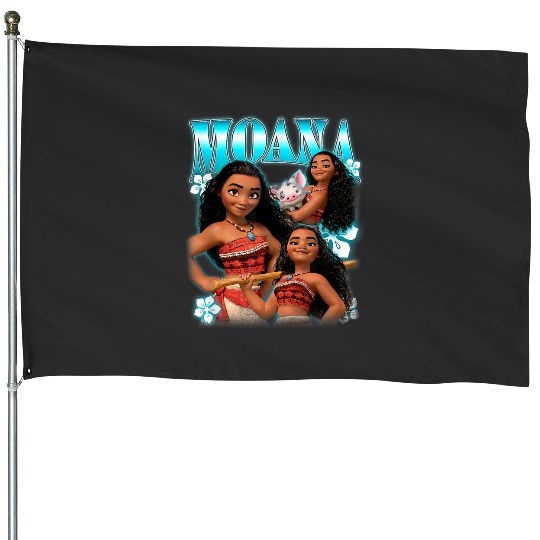 Disney Moana Cute Pua And Moana Bravess Pose Collage House Flags