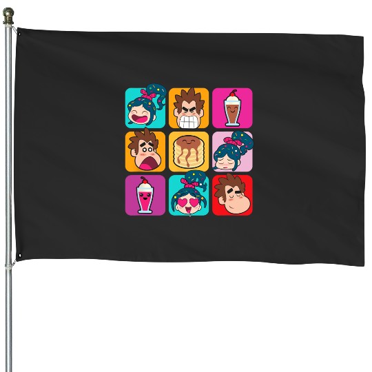 Disney Wreck-It Ralph Vanellope Ralph & Desserts Panels House Flags