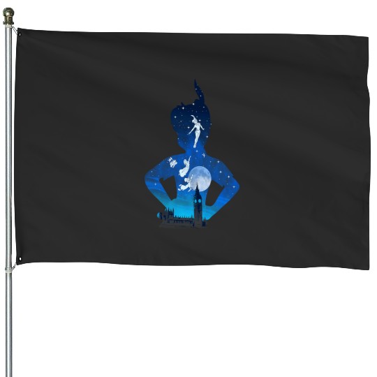Disney Peter Pan Midnight London Flight Silhouette Fill House Flags