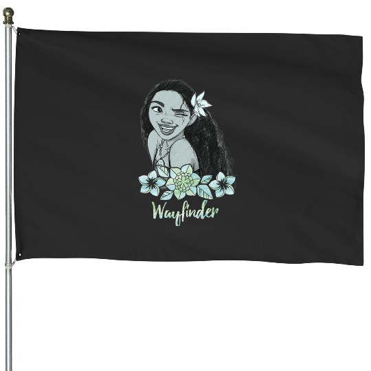 Disney Moana Wayfinder Floral Wink Portrait House Flags