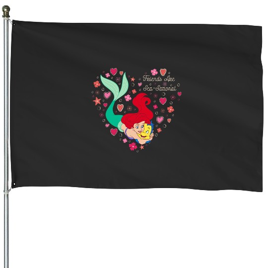 Disney The Little Mermaid Friends Are Sea-Sational Valentine House Flags