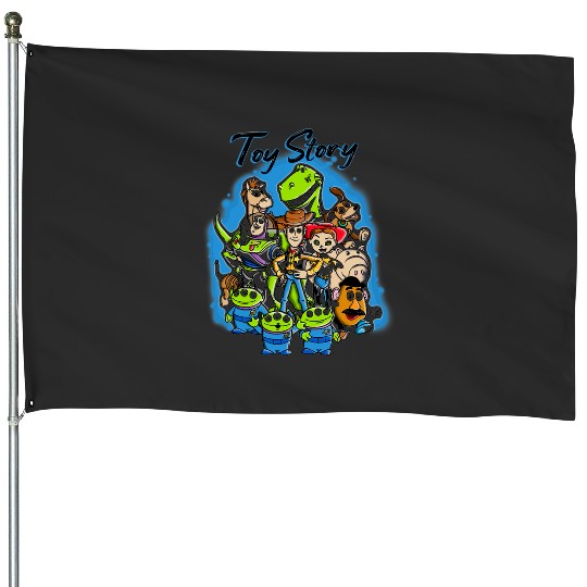Disney Pixar Toy Story Airbrush  Style Group Poster House Flags