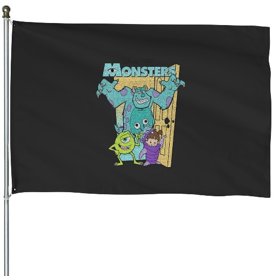 Womens Disney Pixarss Monsters Inc. Mike Sully Boo Group VNeck House Flags