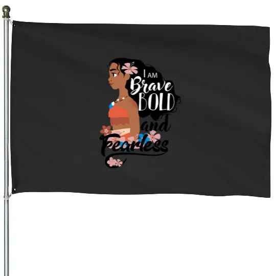 Disney Moana I Am Brave Bold And Fearless Big Chest Portrait House Flags