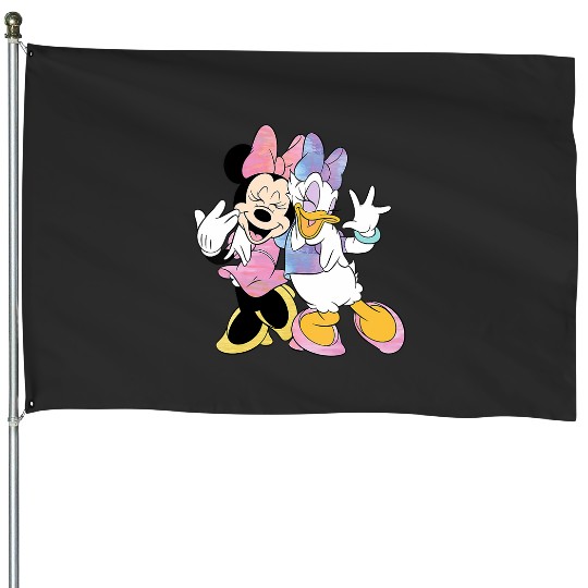 Womens Disney Minnie Mouse and Daisy Duck Best Friends VNeck House Flags