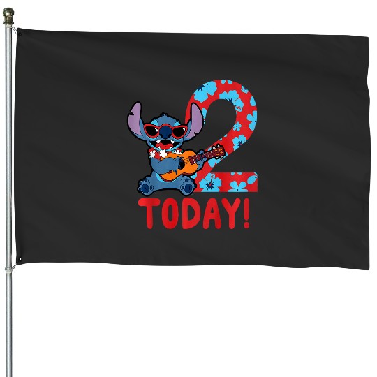 Kids Disney Lilo Stitch Tropical Birthday 2 Years Old Today House Flags