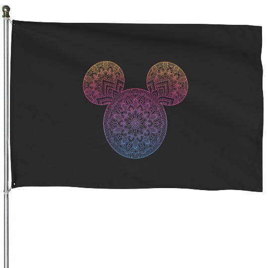 Disney Mickey And Friends Mandala Mickey Ears House Flags
