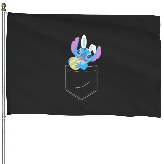 Disney Stitch Easter Egg and Bunny Ears Corner Pocket Art House Flags